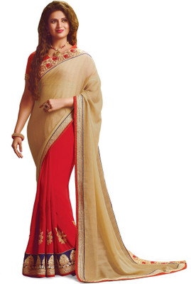 

Ridham Sarees Embroidered Bollywood Georgette Saree(Multicolor)
