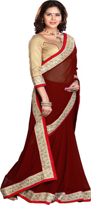 

Sourbh Sarees Self Design Fashion Synthetic Georgette Saree(Maroon)