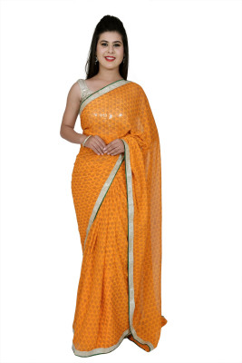 

Ellegent Solid Fashion Chiffon Saree(Orange)
