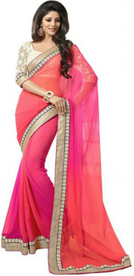 

NVR Creation Self Design Fashion Viscose Saree(Pink), Green