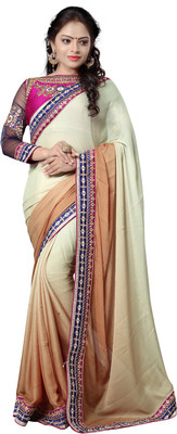 

Ishin Embroidered Fashion Jacquard Saree(White), Off white