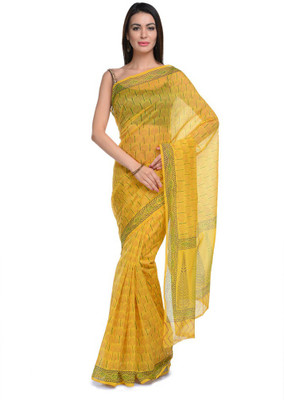 

NIKA Printed Chanderi Chanderi Saree(Green)