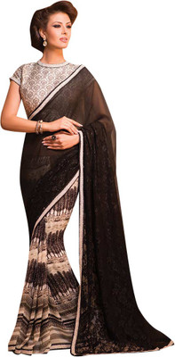 

Dancing Girl Printed Bollywood Georgette Saree(Black)