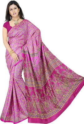 JagannathSaree Printed Daily Wear Synthetic Saree(Multicolor)