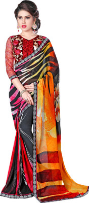 

Khoobee Self Design, Printed Fashion Georgette Saree(Multicolor)