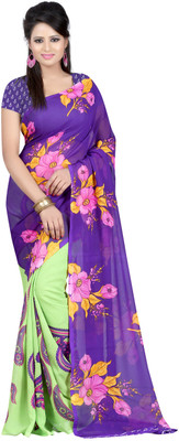 

Jaipur Kurti Printed Daily Wear Georgette Saree(Green), Multicolor