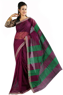 

Hawai Striped Fashion Handloom Cotton Saree(Multicolor)