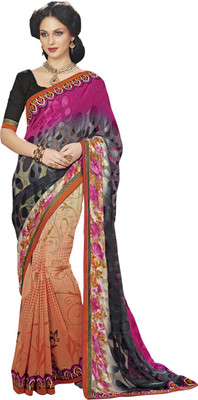 

Saara Self Design Fashion Georgette Saree(Orange, Grey)