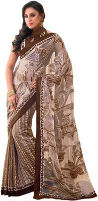 

Vishal Self Design Bollywood Tissue Silk Saree(Brown)