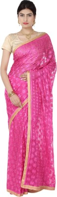 

Ethnic Bliss Lifestyles Self Design Fashion Handloom Chiffon Saree(Pink, Magenta