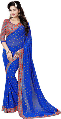 

Khushali Self Design, Printed Fashion Georgette Saree(Blue, Multicolor)