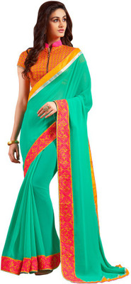 

Parisha Embroidered Fashion Georgette Saree(Green)