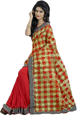 

Stylish Girls Embroidered Fashion Georgette Saree(Multicolor), Multicolor388