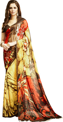 

Khoobee Self Design, Printed Fashion Georgette Saree(Multicolor, Yellow)
