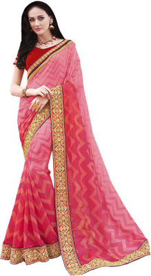 

Shree Vardhman Printed Bollywood Georgette Saree(Multicolor), Pink