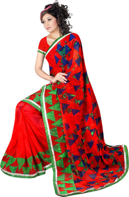 

MannMohh Printed Daily Wear Georgette Saree(Multicolor)