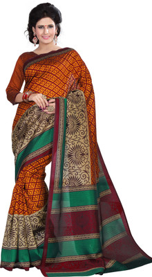 

JTInternational Printed Bhagalpuri Silk Saree(Multicolor)