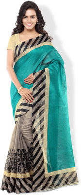 

Poornathava Woven Fashion Art Silk Saree(Multicolor), Light blue