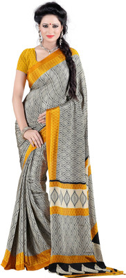 

Jiya Self Design, Printed Fashion Crepe, Silk Saree(Yellow, Multicolor), Dark yellow;multi