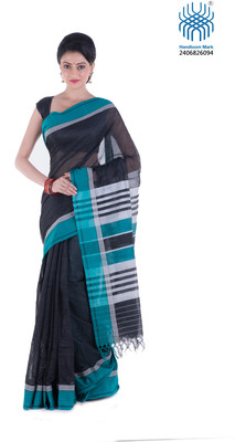 

Tantuja Woven Tangail Cotton Saree(Black)
