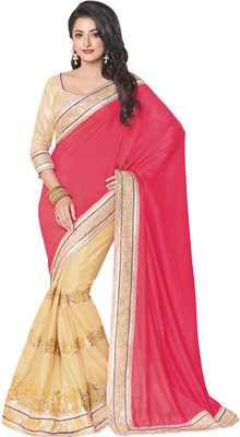 

Saara Printed Fashion Silk Saree(Gold, Pink), Golden;pink