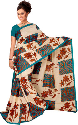 

Khushali Printed Fashion Polyester, Jacquard Saree(Multicolor), Light cream:rama;multi