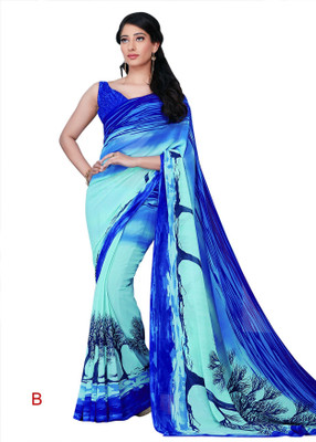 

Hi-Choice Printed Fashion Georgette Saree(Blue)