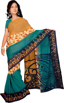 

Khoobee Printed Fashion Georgette Saree(Green, Multicolor)