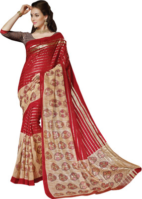 

Ewows Printed Bhagalpuri Silk Saree(Maroon)
