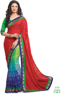 

Ridham Sarees Printed Bollywood Handloom Georgette Saree(Multicolor)