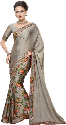 

Khoobee Self Design, Printed, Embellished Fashion Satin Saree(Grey, Multicolor)