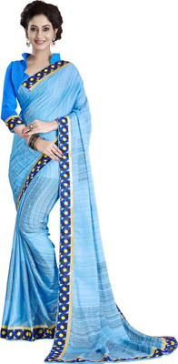 

Manthan Printed Daily Wear Chiffon Saree(Blue), Sky blue