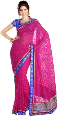 

Soch Floral Print Fashion Chiffon Saree(Pink)