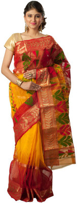 

Rajib's Creation Embroidered Fashion Handloom Silk Saree(Multicolor)