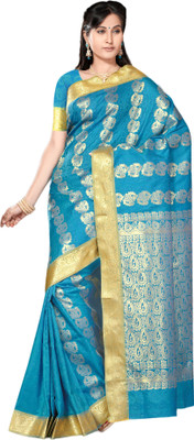 

M.S.Retail Embellished Arani Pattu Handloom Silk Saree(Blue)