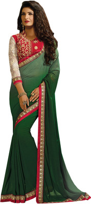 

Parisha Embroidered Fashion Georgette Saree(Green)