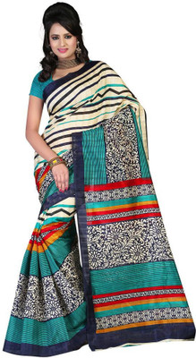 

Softdeal Printed Bhagalpuri Printed Silk Saree(Multicolor)