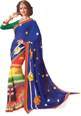 

Ridham Sarees Embroidered, Printed Fashion Georgette Saree(Multicolor)