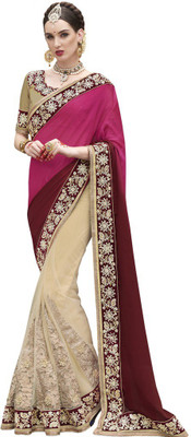 

Desi Butik Embroidered Fashion Chiffon, Net Saree(Multicolor