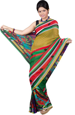 

Hawai Floral Print, Polka Print Fashion Georgette Saree(Multicolor)