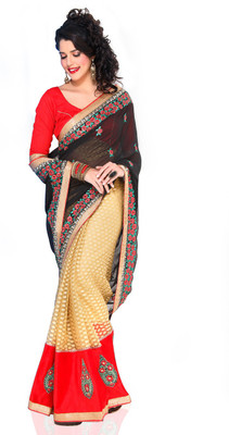 

Chirag Sarees Embroidered Fashion Georgette Saree(Multicolor)