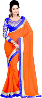 

Jhalak Self Design, Embellished, Embroidered, Solid Fashion Georgette Saree(Orange, Blue, Multicolor), Blue;multicolor;orange