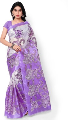 Shardacreation Printed Assam Silk Art Silk Saree(Blue)