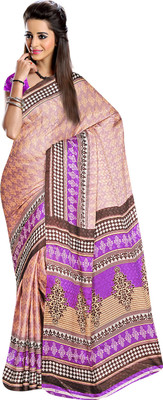 

Jiya Self Design, Printed Fashion Jacquard Saree(Brown, Purple)