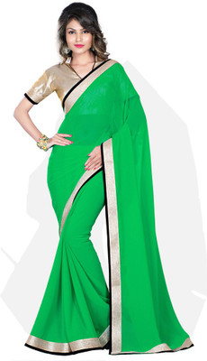 

Desi Butik Printed Fashion Chiffon Saree(Green)
