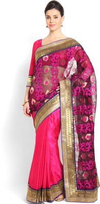 

Soch Floral Print Fashion Georgette Saree(Pink), Dark pink