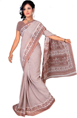 

Jiya Self Design Fashion Georgette Saree(Beige)