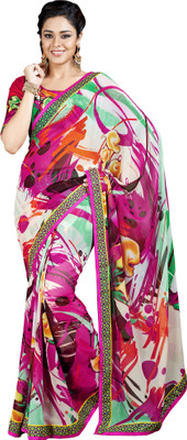 

Ewows Printed Fashion Georgette Saree(Multicolor), Pink