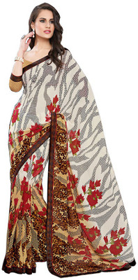 

Indian Wear Online Printed Fashion Pure Chiffon Saree(Multicolor), Multicolor552
