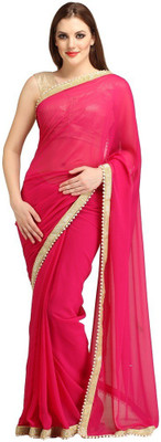 

Lime Embellished Fashion Georgette Saree(Pink), Peachpuff